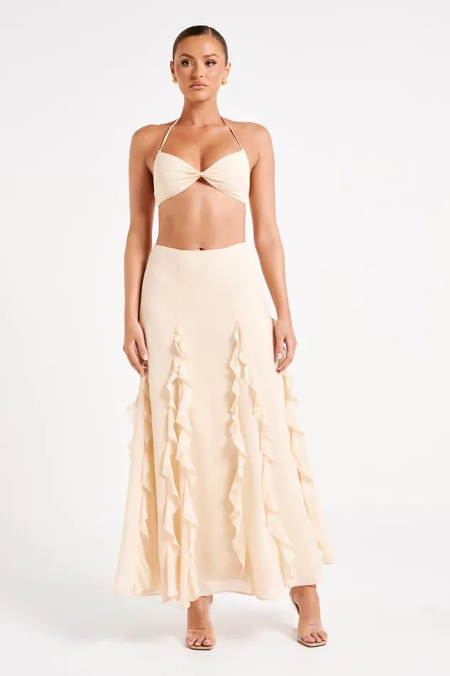 Meshki Skirts Women Ines Ruffle Maxi Skirt 8211 Sand Sand
