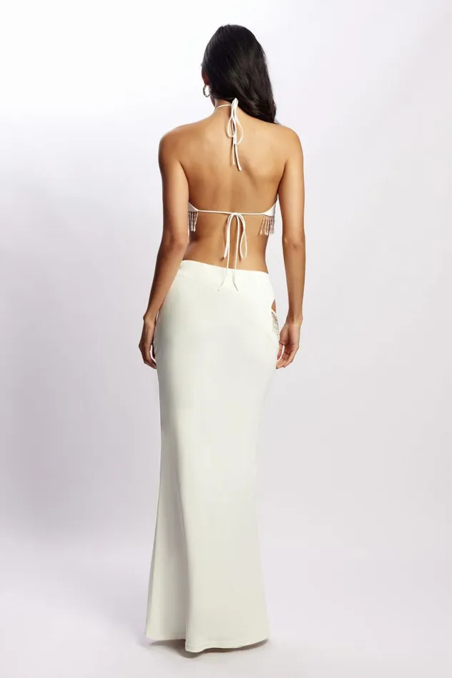 Meshki Skirts Women Jayleen Maxi Skirt With Fringe 8211 White White Meshki Skirts Women Jayleen Maxi Skirt With Fringe 8211 White White