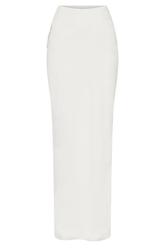 Meshki Skirts Women Jayleen Maxi Skirt With Fringe 8211 White White Meshki Skirts Women Jayleen Maxi Skirt With Fringe 8211 White White