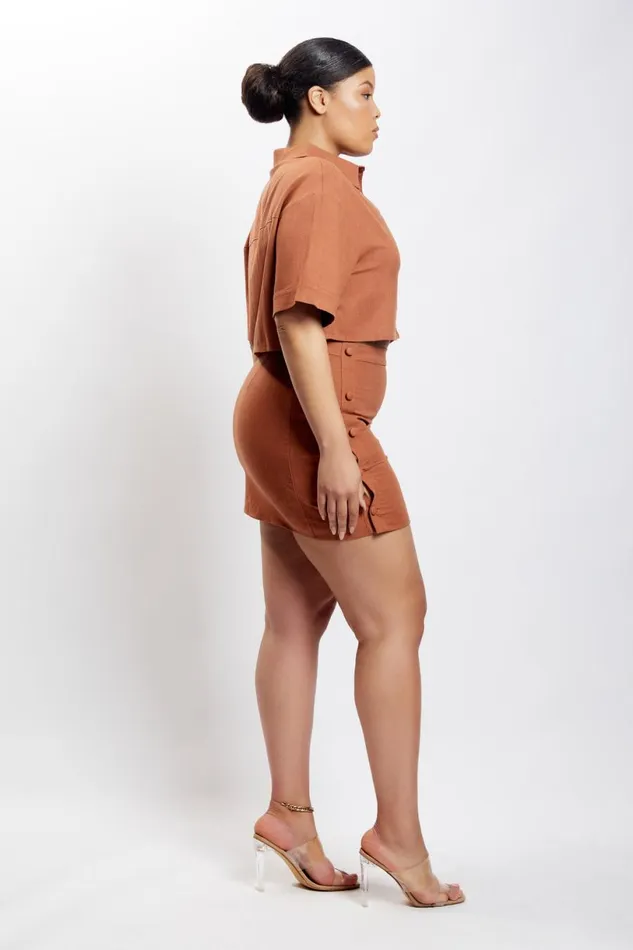 Meshki Skirts Women Maja Button Up Linen Mini Skirt 8211 Brown Brown Meshki Skirts Women Maja Button Up Linen Mini Skirt 8211 Brown Brown