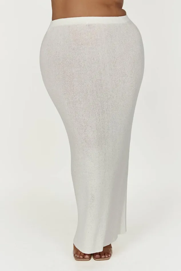 Meshki Skirts Women Maribelle Knit Maxi Skirt 8211 White White