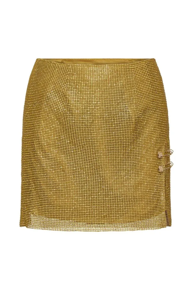 Meshki Skirts Women Marlena Glomesh Mini Skirt 8211 Chartreuse Chartreuse