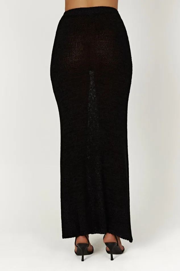 Meshki Skirts Women Mary Knit Maxi Skirt 8211 Black Black