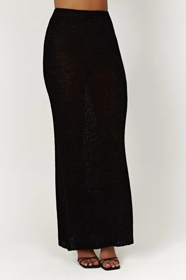Meshki Skirts Women Mary Knit Maxi Skirt 8211 Black Black