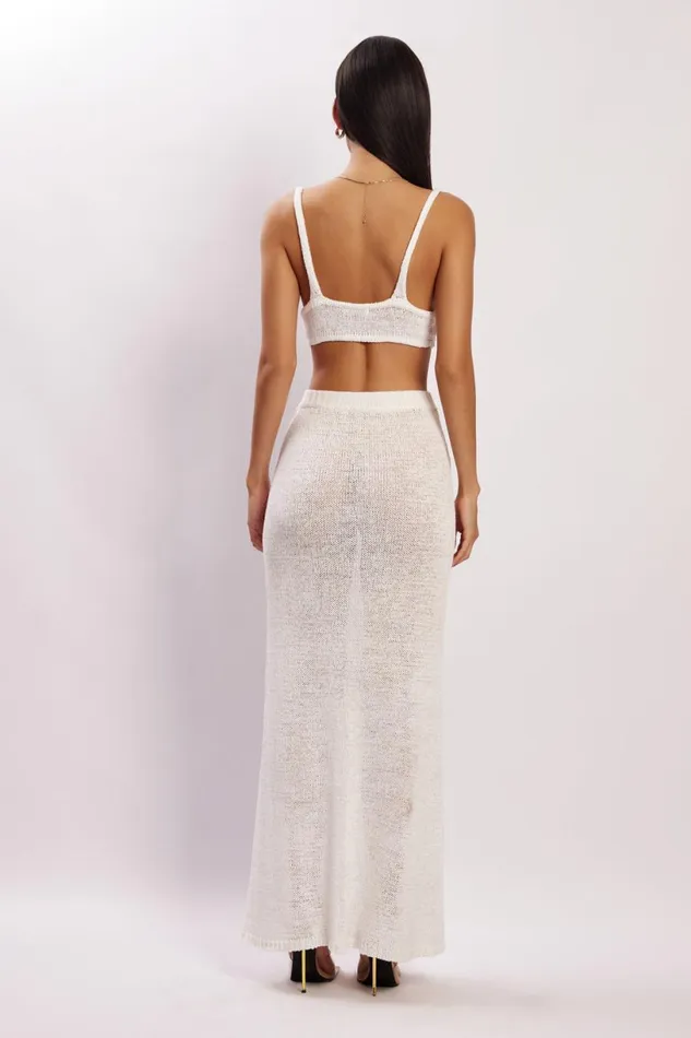 Meshki Skirts Women Mary Knit Maxi Skirt 8211 White White