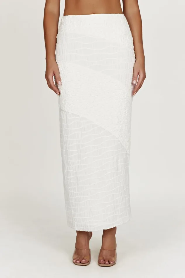 Meshki Skirts Women Nyah Textured Midi Skirt 8211 White White