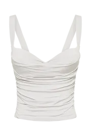 Meshki Sleeveless Tops Women Hailey Slinky Long Line Sweetheart Top 8211 Ice Grey Icegrey