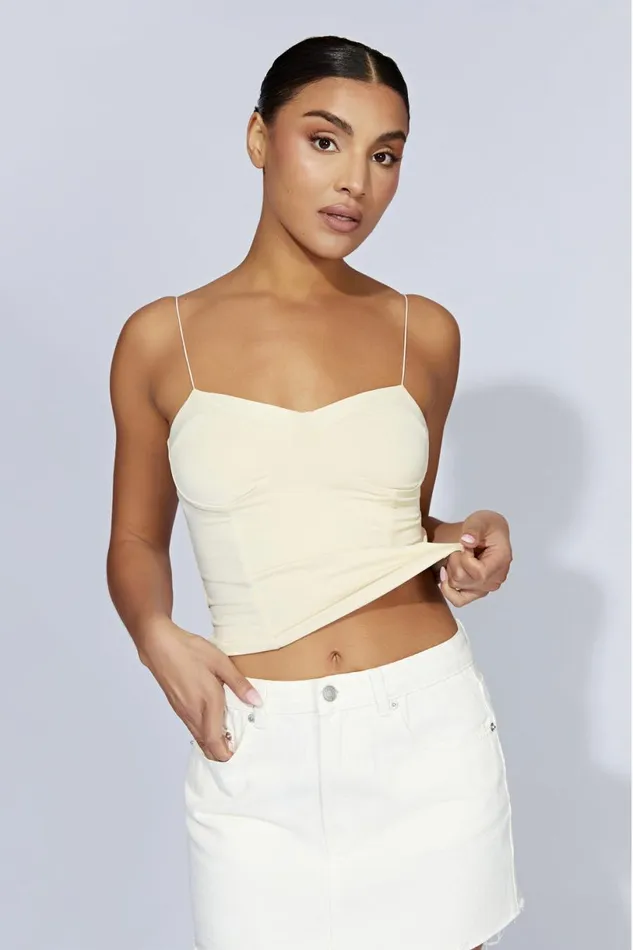 Meshki Sleeveless Tops Women Kaitlyn Sweetheart Thin Strap Top 8211 Cream Cream Meshki Sleeveless Tops Women Kaitlyn Sweetheart Thin Strap Top 8211 Cream Cream