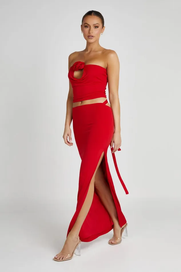 Meshki Sleeveless Tops Women Megan Strapless Rose Top 8211 Red Red