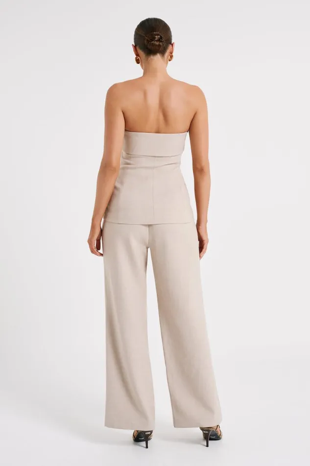 Meshki Sleeveless Tops Women Natalie Textured Strapless Top 8211 Natural Natural