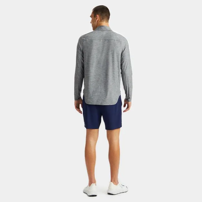 Mid Layers Men GFORE STRETCH TECH QUARTER ZIP LONG SLEEVE PULLOVER Heather Grey