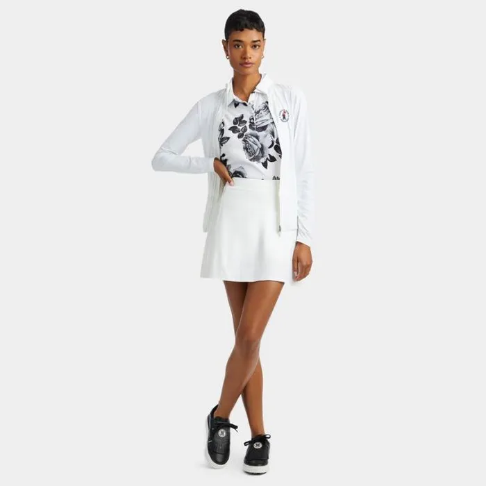 Mid Layers Women GFORE Limited Edition 2024 US Open SILKY TECH NYLON RUCHED MID LAYER Snow