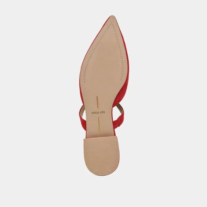 Mules and Clogs Shop Dolce Vita Kanika Flats Crimson Suede Crimson Suede