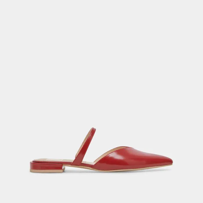 Mules and Clogs Shop Dolce Vita Kanika Flats Red Crinkle Patent Red Crinkle Patent