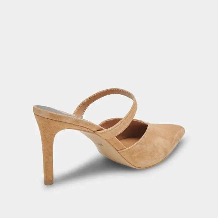 Mules and Clogs Shop Dolce Vita Kanika Wide Heels Tan Suede Tan Suede