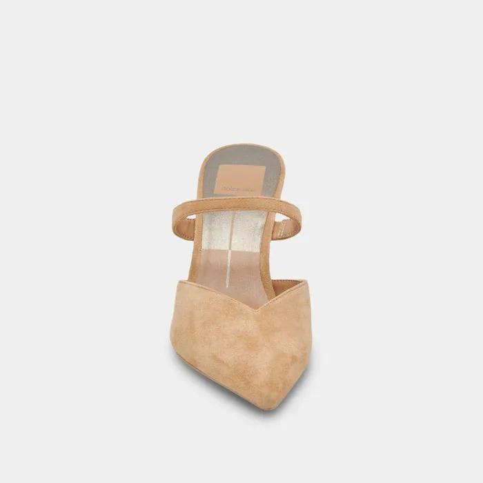 Mules and Clogs Shop Dolce Vita Kanika Wide Heels Tan Suede Tan Suede