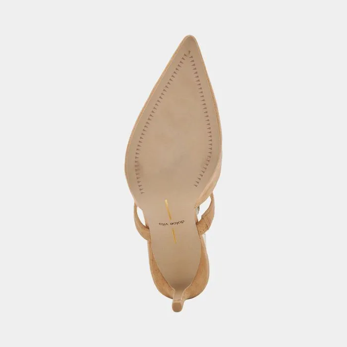 Mules and Clogs Shop Dolce Vita Kanika Wide Heels Tan Suede Tan Suede