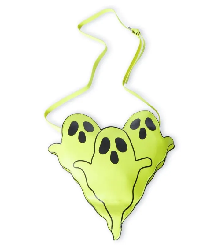 Neon Yellow Triple Ghost Crossbody Bag AccessoriesHalloween Unique Vintage Accessories Neon Yellow Triple Ghost Crossbody Bag AccessoriesHalloween Unique Vintage Accessories