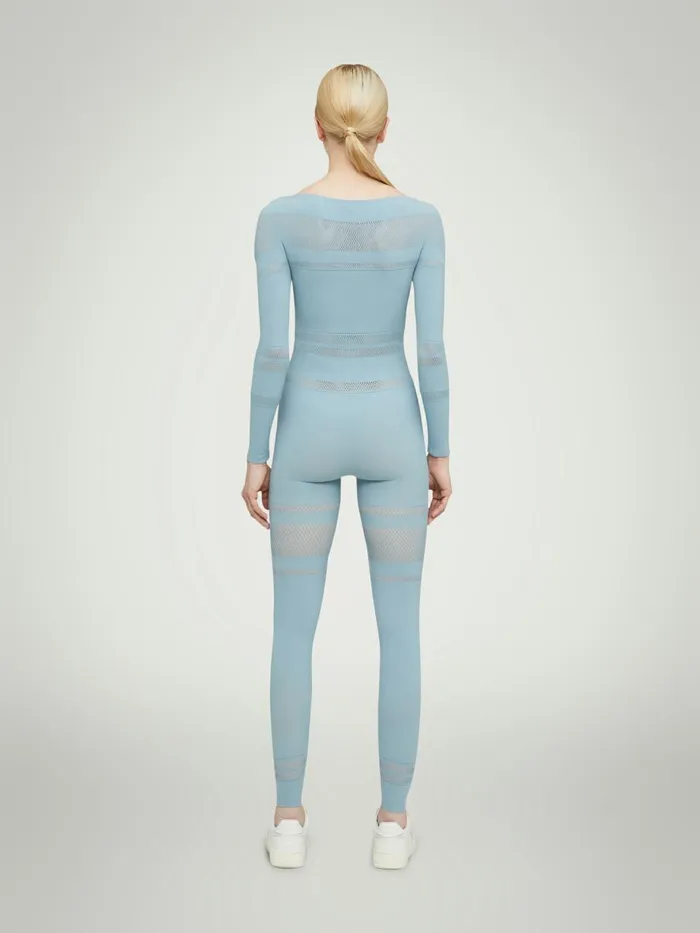 Net Lines Jumpsuit Sky Women Wolford Trousers and Jumpsuits