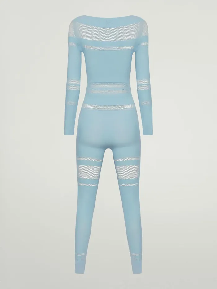 Net Lines Jumpsuit Sky Women Wolford Trousers and Jumpsuits