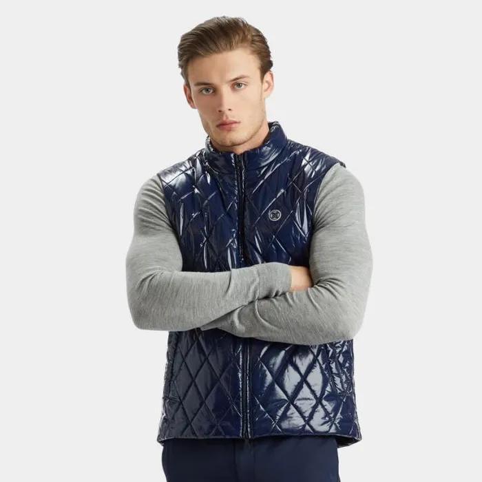 Outerwear Men GFORE QUILTED POLISHED NYLON WOOL LINED PUFFER VEST Twilight
