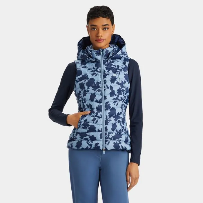 Outerwear Women GFORE TONAL FLORAL NYLON PUFFER VEST Fjord
