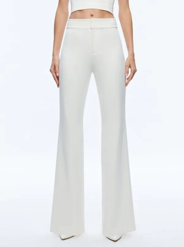 Pants Women Alice Olivia DEANNA HIGH WAISTED BOOTCUT PANT Ecru