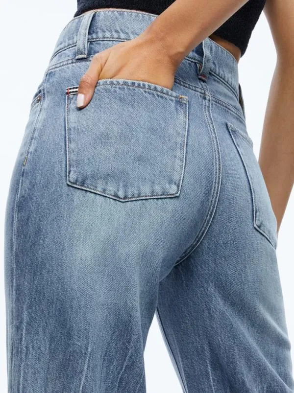 Pants Women Alice Olivia WEEZY FULL LENGTH JEAN Sadie Lt Vintage Blue