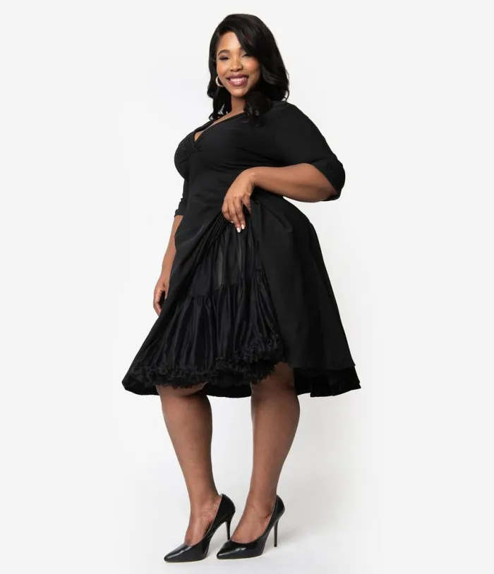 Plus Size 1950s Style Black Ruffled Petticoat Crinoline AccessoriesHalloween Unique Vintage Accessories Plus Size 1950s Style Black Ruffled Petticoat Crinoline AccessoriesHalloween Unique Vintage Accessories
