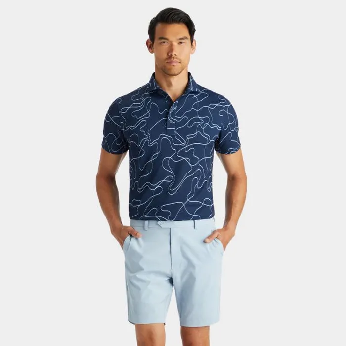 Polos and Shirts Men GFORE PENCIL TECH PIQU MODERN SPREAD COLLAR POLO Ink