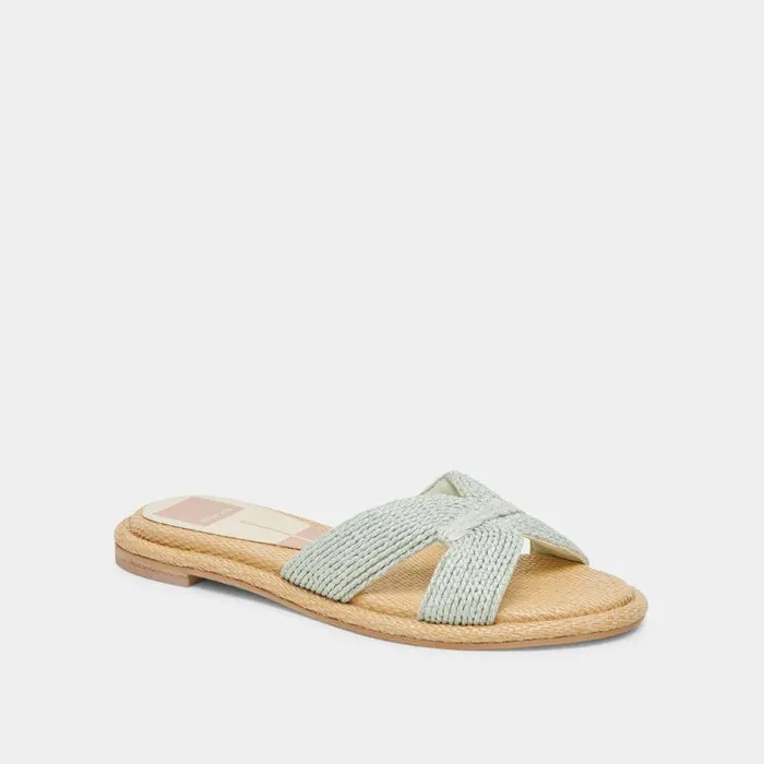 Sandals Shop Dolce Vita Atomic Wide Sandals Mint Raffia Mint Raffia