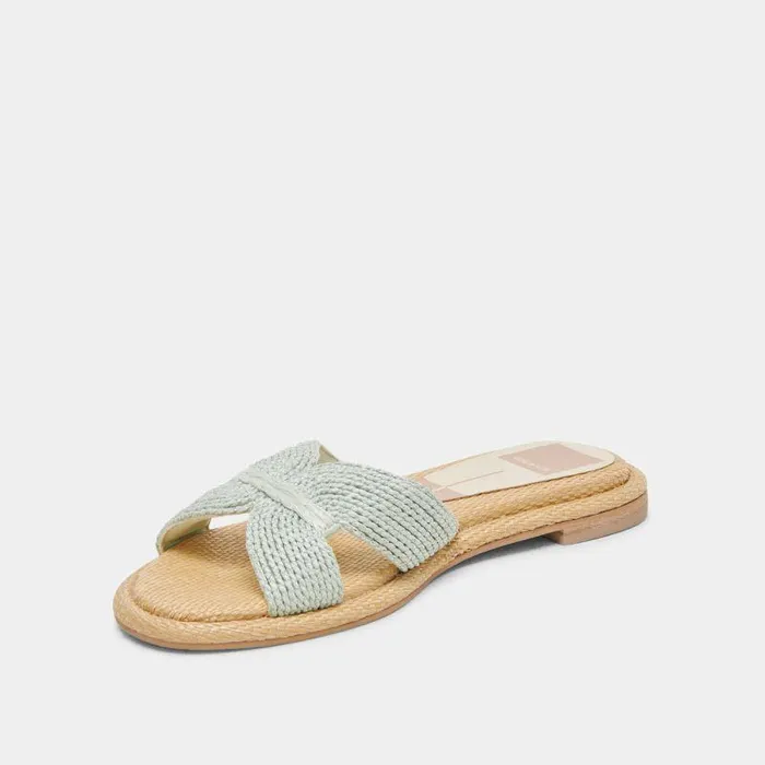 Sandals Shop Dolce Vita Atomic Wide Sandals Mint Raffia Mint Raffia