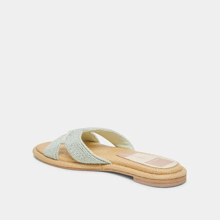 Sandals Shop Dolce Vita Atomic Wide Sandals Mint Raffia Mint Raffia