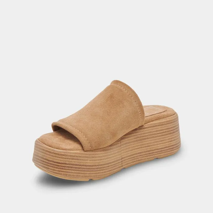 Sandals Shop Dolce Vita Canal Sandals Taupe Suede Women039s Taupe Suede Slipon Sandals Taupe Suede