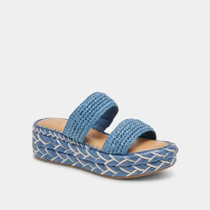 Sandals Shop Dolce Vita Corla Sandals Blue Raffia Blue Raffia