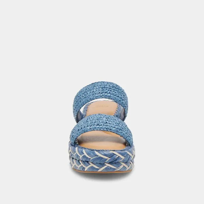 Sandals Shop Dolce Vita Corla Sandals Blue Raffia Blue Raffia