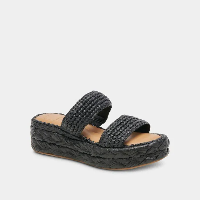 Sandals Shop Dolce Vita Corla Sandals Onyx Raffia Onyx Raffia