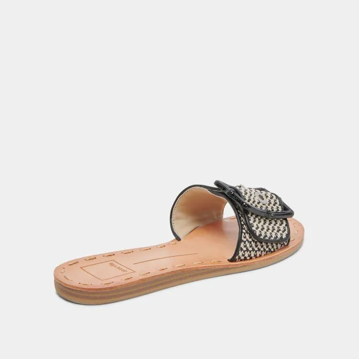 Sandals Shop Dolce Vita Dasa Sandals Black Natural Raffia Black Natural Raffia