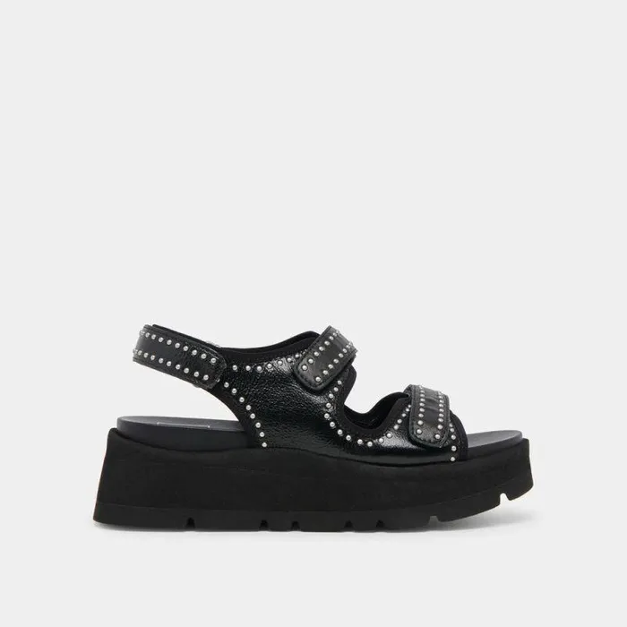 Sandals Shop Dolce Vita Dubai Stud Sandals Midnight Crinkle Patent Midnight Crinkle Patent