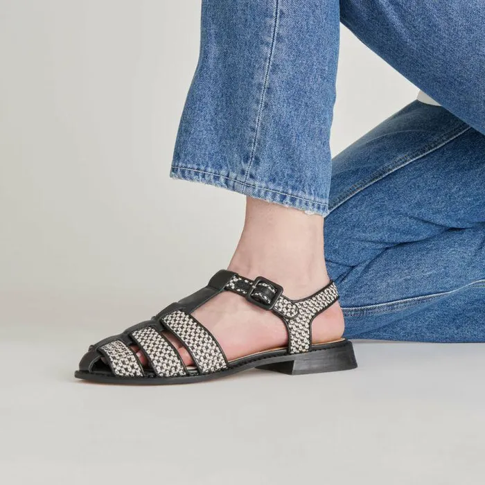 Sandals Shop Dolce Vita Holis Sandals Black Multi Raffia Black Multi Raffia