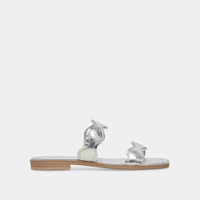 Sandals Shop Dolce Vita Ilva Sandals Silver Distressed Leather Silver Distressed Leather