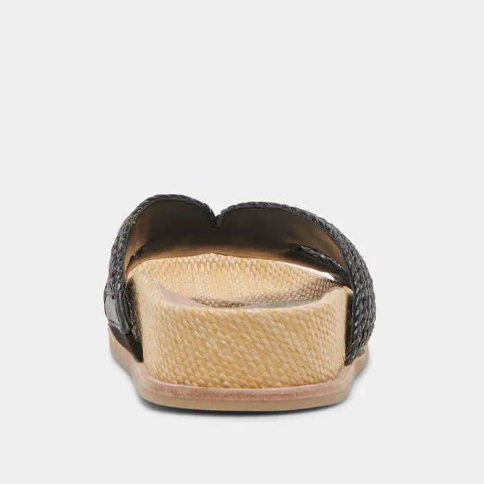 Sandals Shop Dolce Vita Selda Wide Sandals Onyx Raffia Onyx Raffia