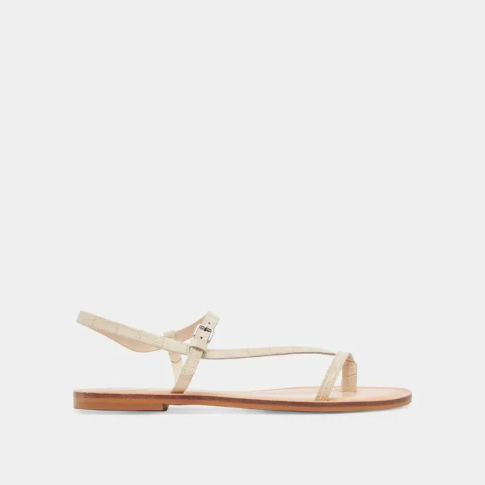 Sandals Shop Dolce Vita Wandre Sandals Bone Embossed Leather Bone Embossed Leather