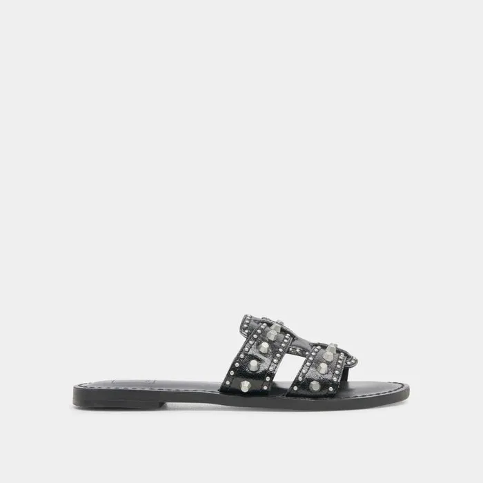 Sandals Shop Dolce Vita Wesla Stud Sandals Midnight Crinkle Patent Midnight Crinkle Patent