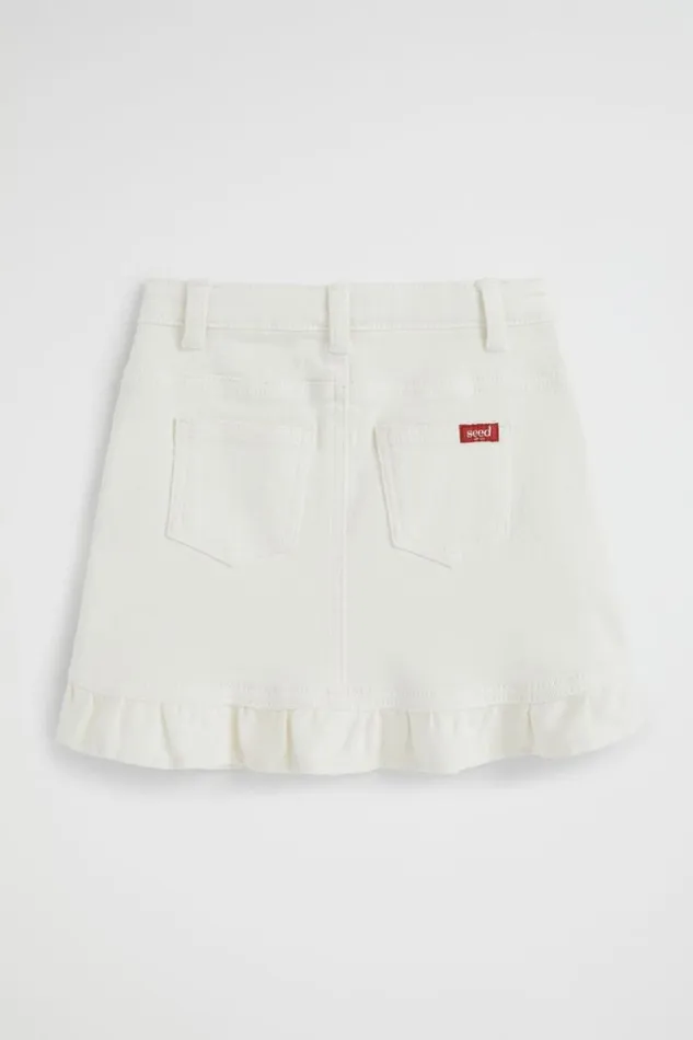 Seed Heritage Denim and Jeans Denim Frill Skirt Vintage White Wash 8211 Girl