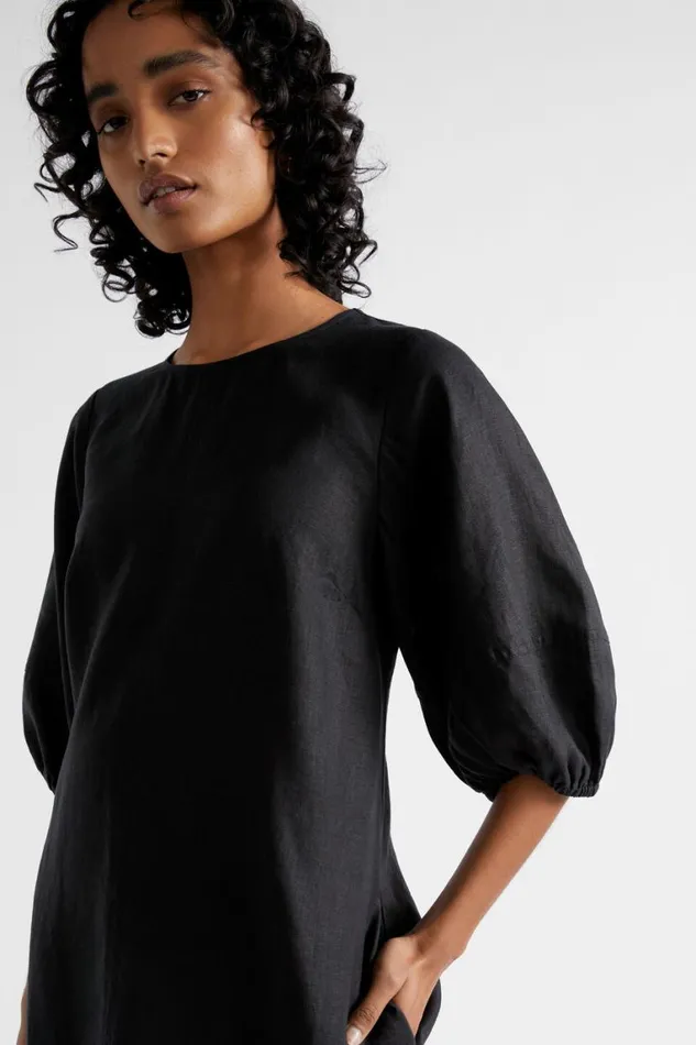 Seed Heritage Dresses Core Linen Mini Dress Black 8211 Woman