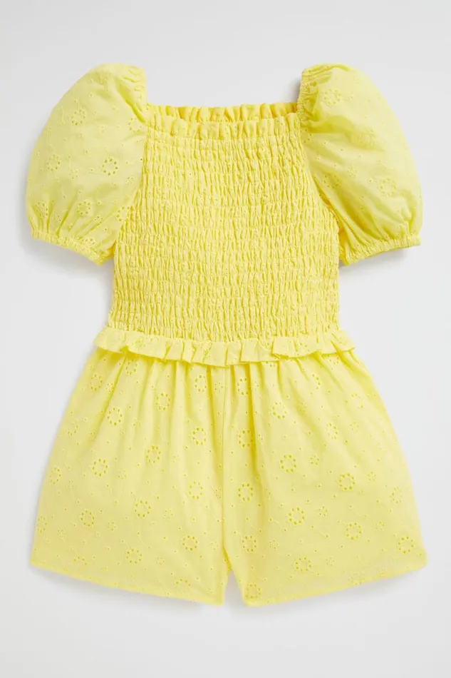 Seed Heritage Dresses Floral Openwork Playsuit Sunshine 8211 Girl