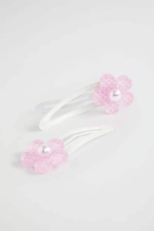 Seed Heritage Hair Accessories Gingham Pearl Flower Snaps Multi 8211 Girl