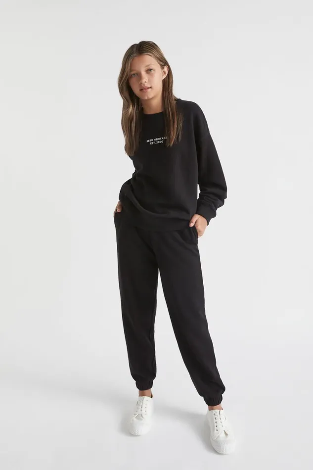 Seed Heritage Knitwear and Sweaters Core Relaxed Sweat Black 8211 Teen Girl