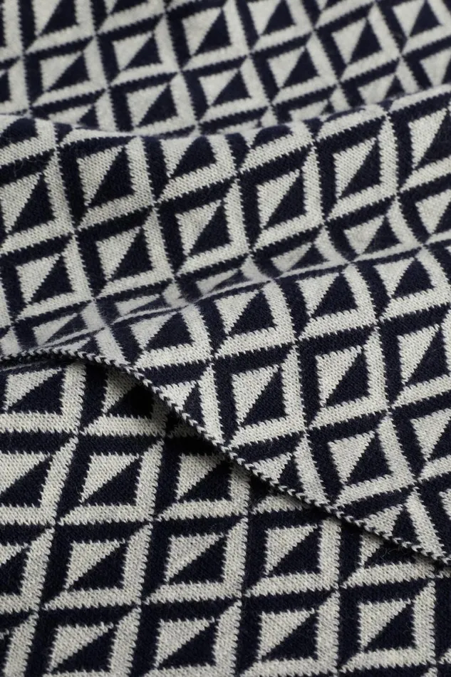 Seed Heritage Knitwear and Sweaters Geo Knit Scarf Midnight Sky 8211 Woman